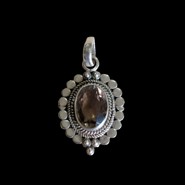 Sterling Silver & Smokey Quartz Pendant - Image 2