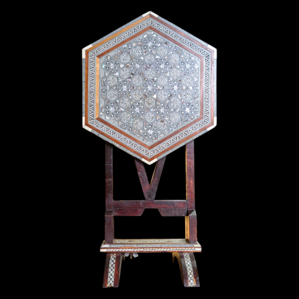 19th Century Moorish Tilt Top Table Inlaid With Mother Of Pearl Abalone & Bone