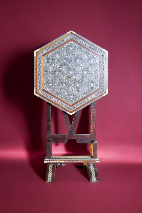 19th Century Moorish Tilt Top Table Inlaid With Mother Of Pearl Abalone & Bone - Image 2