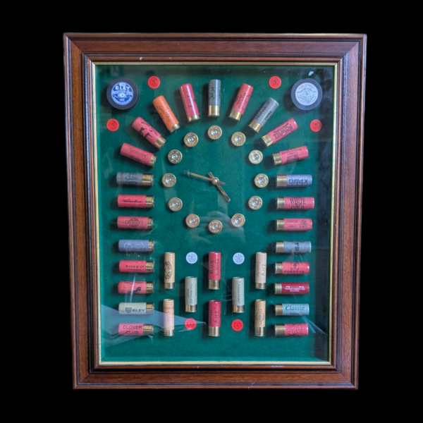 Framed Sporting Cartridge Display Wall Mounted Timepiece Clock