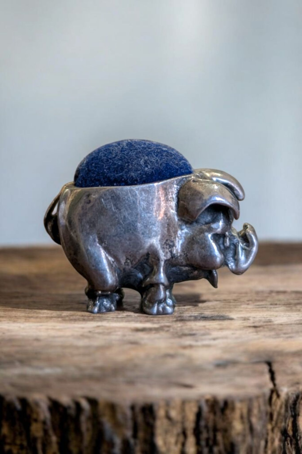 Victorian Sterling Silver Novelty Pig Pin Cushion - Image 2