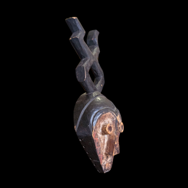 19th Century African Ivory Coast Mask With Zig-Zag Horns - Image 2