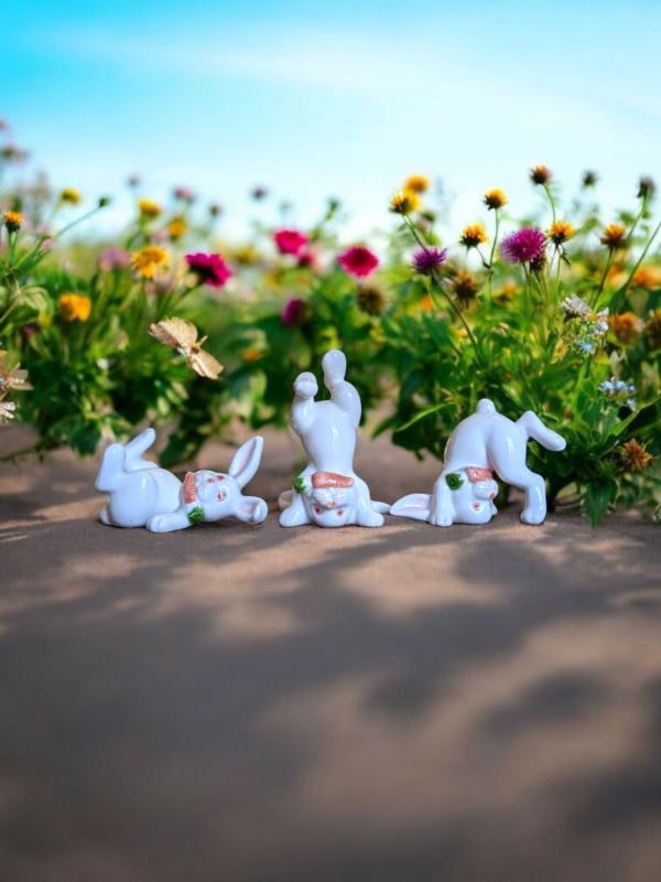 Set Of Three Retro Fritz & Floyd Tumbling Bunnies - Image 2