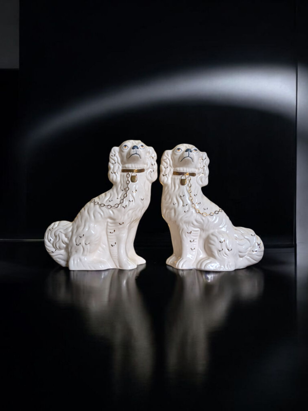 Pair Of Staffordshire Pottery Flat Back Dogs - Image 4