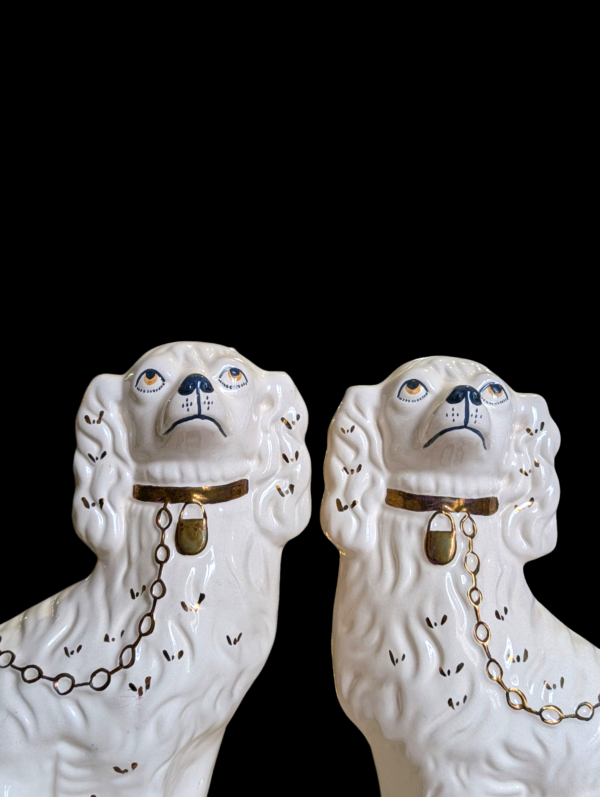 Pair Of Staffordshire Pottery Flat Back Dogs - Image 3