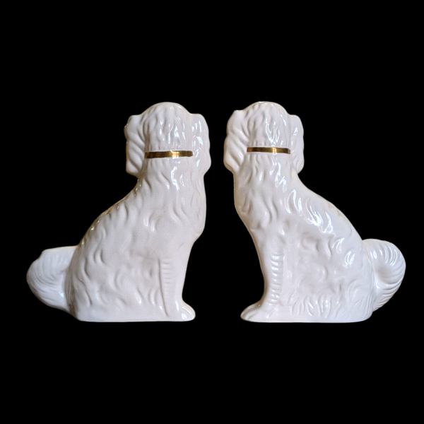 Pair Of Staffordshire Pottery Flat Back Dogs - Image 2