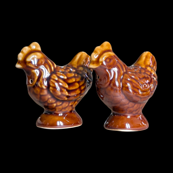 Glazed Ceramic Chicken Salt & Pepper Shakers