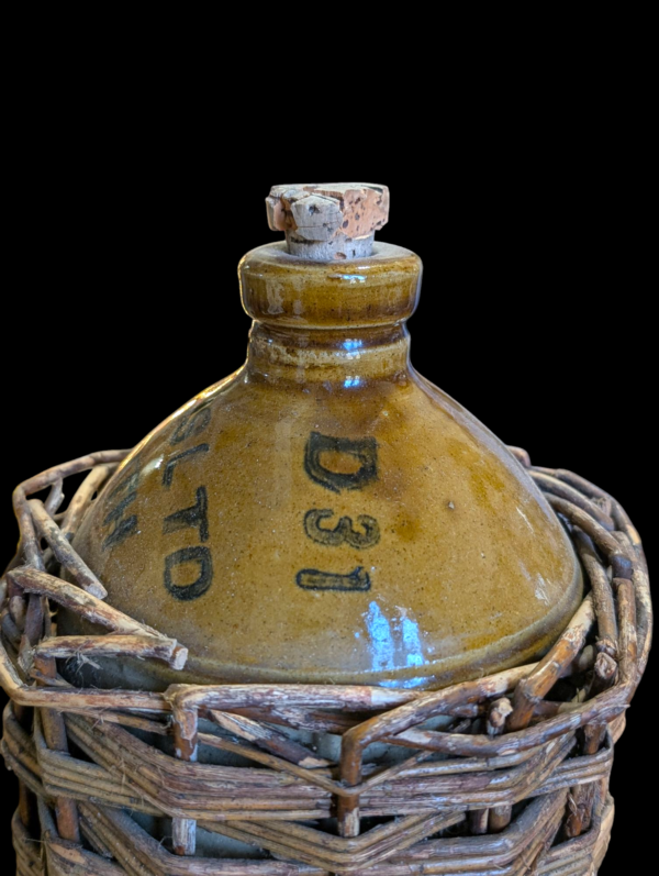 Antique Glassons Ltd Penrith Stoneware Demijohn with Original Wicker Cover - Image 3