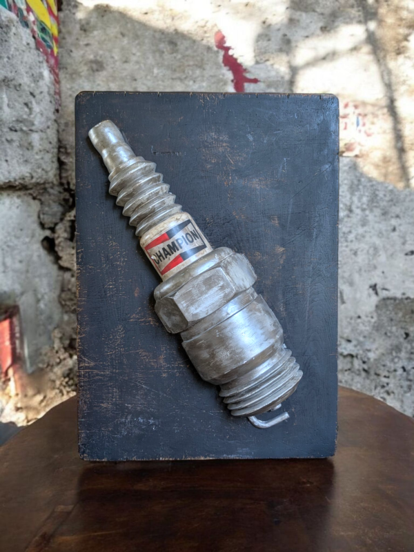 Vintage Champion Spark Plug Display Model – Mounted Advertising Garage Decor - Image 5