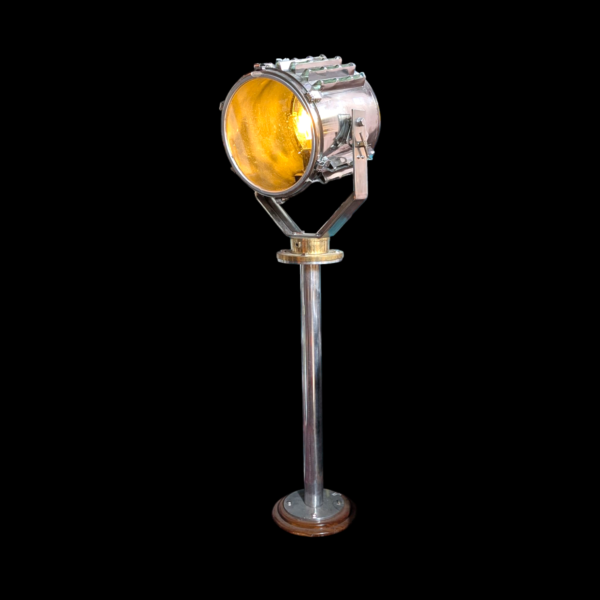 Original Industrial Ship Searchlight Lamp – Rewired and Mounted on Stand - Image 2
