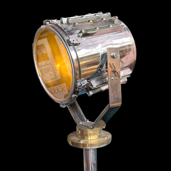 Original Industrial Ship Searchlight Lamp – Rewired and Mounted on Stand