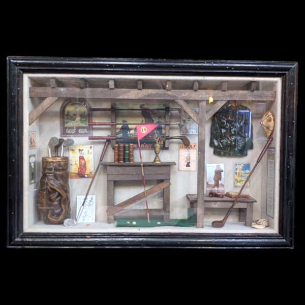 Framed Vintage-Style Golf Club Diorama – Shadow Box Display