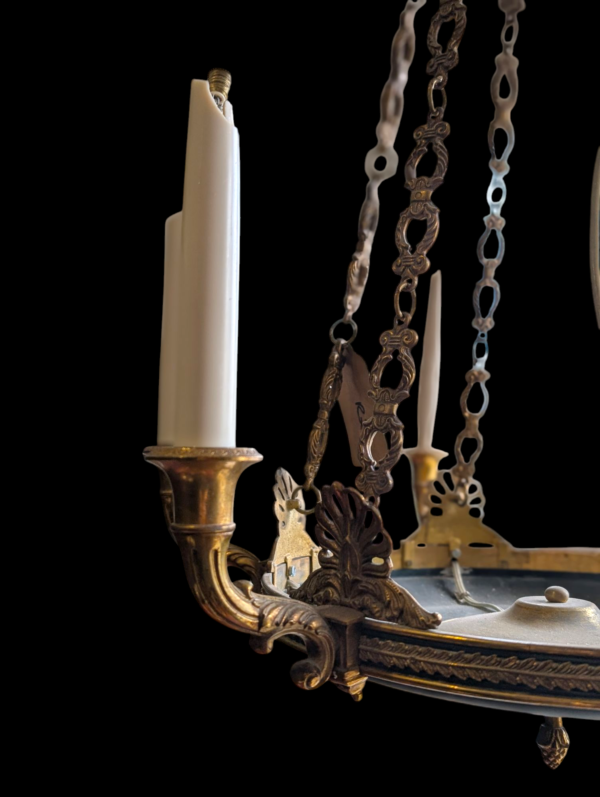 Regency Period Gilt Bronze 6-Arm Chandelier with Acanthus Detail - Image 2
