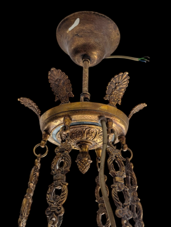 Regency Period Gilt Bronze 6-Arm Chandelier with Acanthus Detail - Image 4