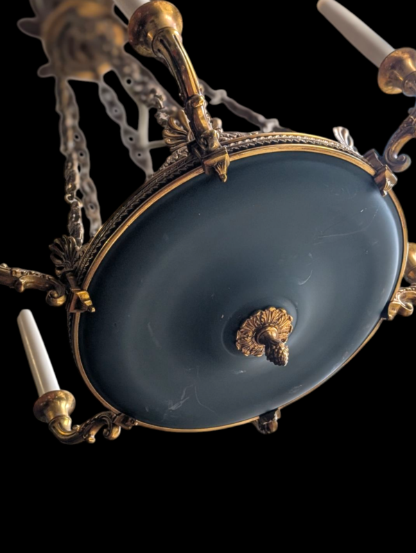 Regency Period Gilt Bronze 6-Arm Chandelier with Acanthus Detail - Image 6