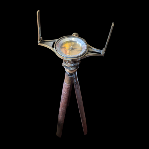 Antique Brass Surveyor’s Compass Theodolite by Troughton & Simms of London on Original Tripod