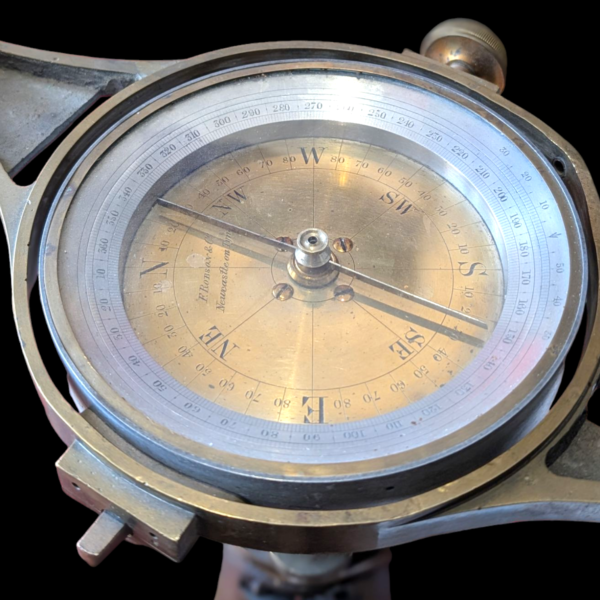 Antique Brass Surveyor’s Compass Theodolite by Troughton & Simms of London on Original Tripod - Image 4