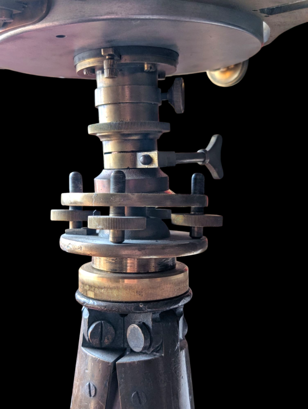Antique Brass Surveyor’s Compass Theodolite by Troughton & Simms of London on Original Tripod - Image 3