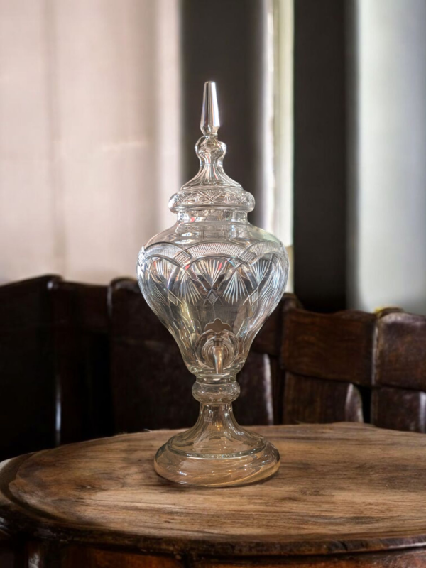 Antique Cut Glass Drinks Dispenser with Original Stopper and Tap - Image 4