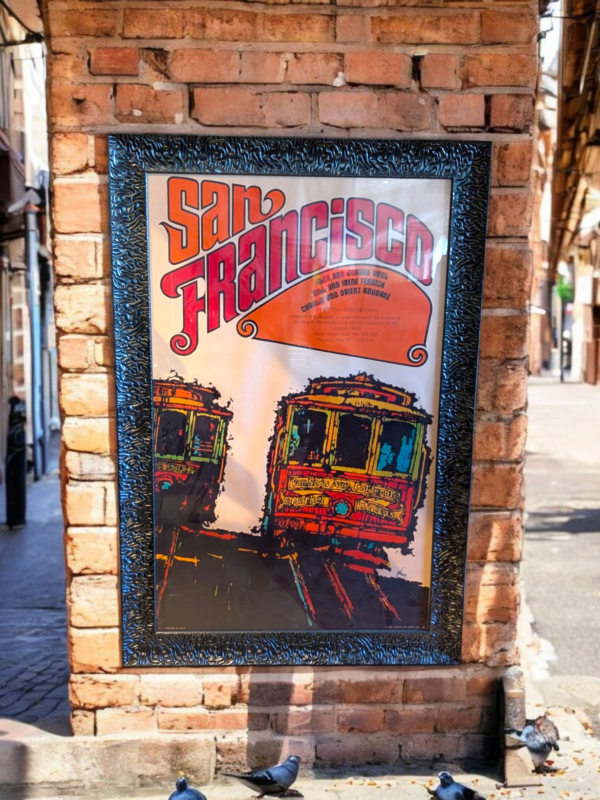 Original Framed 1970s San Francisco Psychedelic Streetcar Poster - Image 2