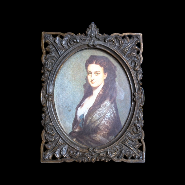 Antique Miniature Silk Portrait