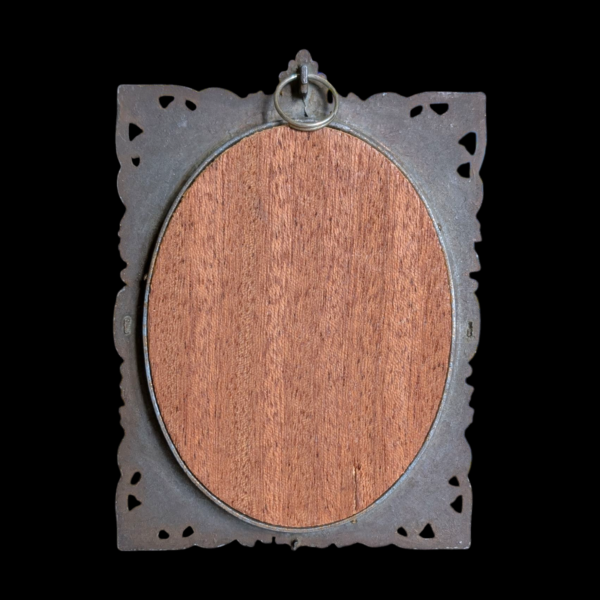 Antique Miniature Silk Portrait - Image 2