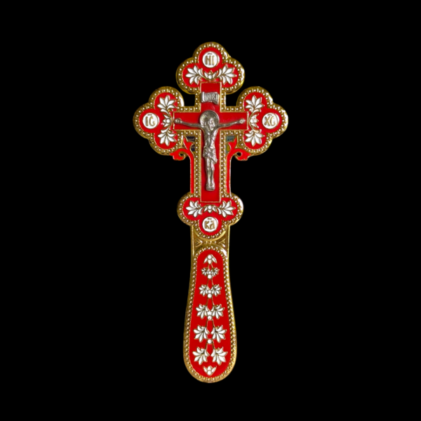 Vintage Enamelled Double Sided Crucifix