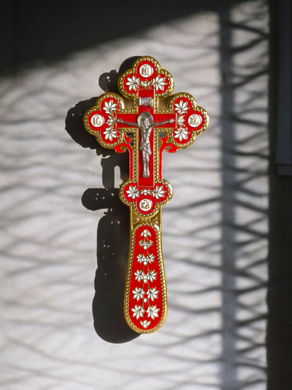 Vintage Enamelled Double Sided Crucifix - Image 2