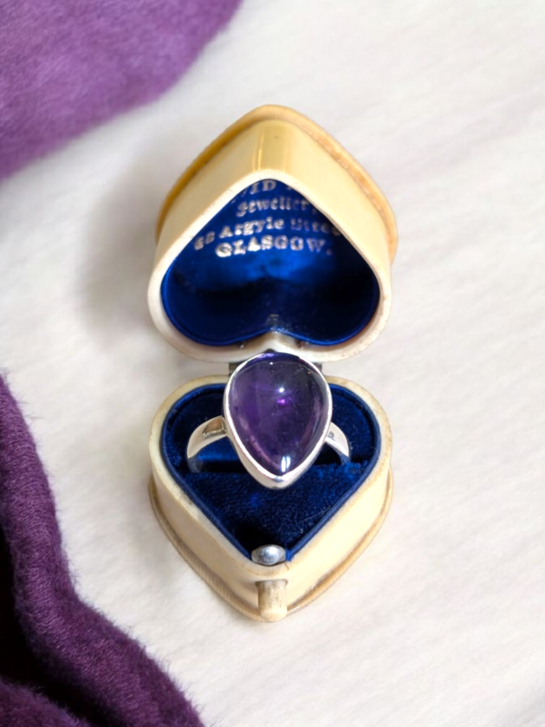 Sterling Silver & Amethyst Ring - Size N 1/2 - Image 3