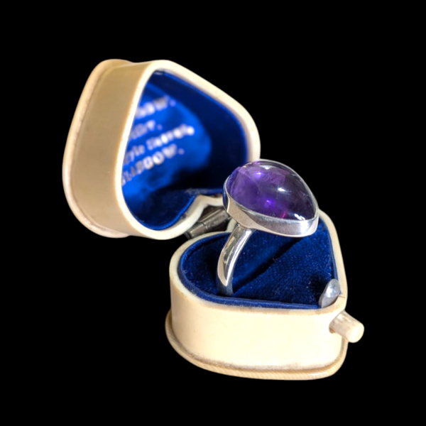 Sterling Silver & Amethyst Ring - Size N 1/2 - Image 2
