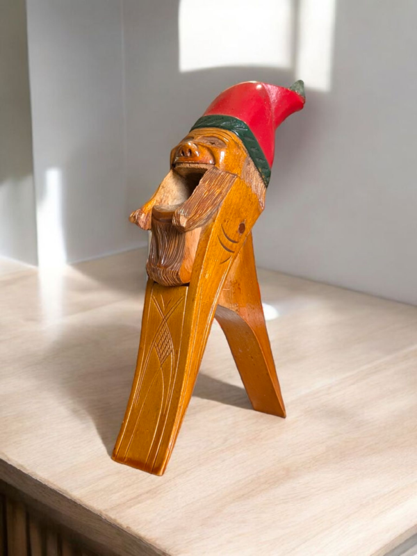Vintage Hand Carved Scandinavian Wooden Gnome Nutcracker - Image 2