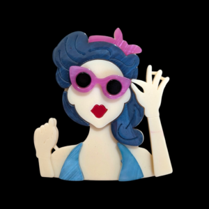 Lea Stein Style Lady Brooch