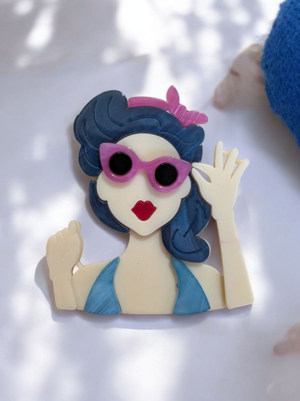 Lea Stein Style Lady Brooch - Image 2