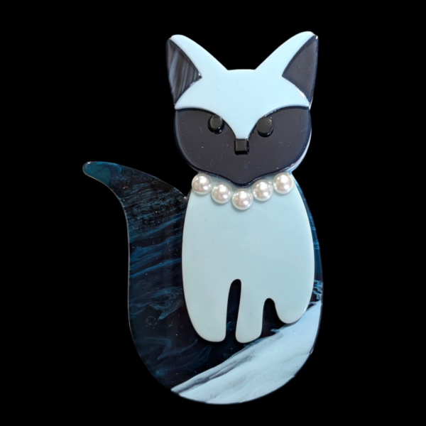 Lea Stein Style Cat Brooch - Image 2
