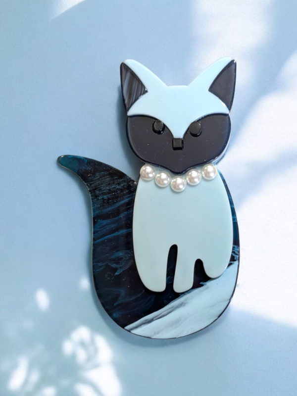 Lea Stein Style Cat Brooch - Image 3