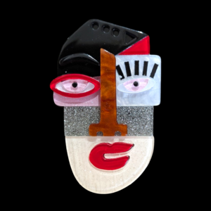 Lea Stein Style Picasso Face Brooch