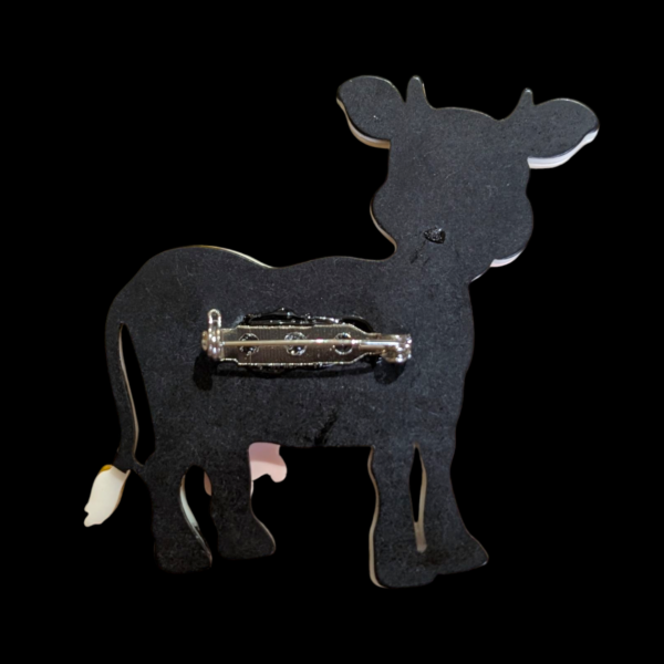 Lea Stein Style Cow Brooch - Image 2