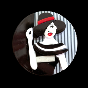 Lea Stein Style Art Deco Lady Brooch
