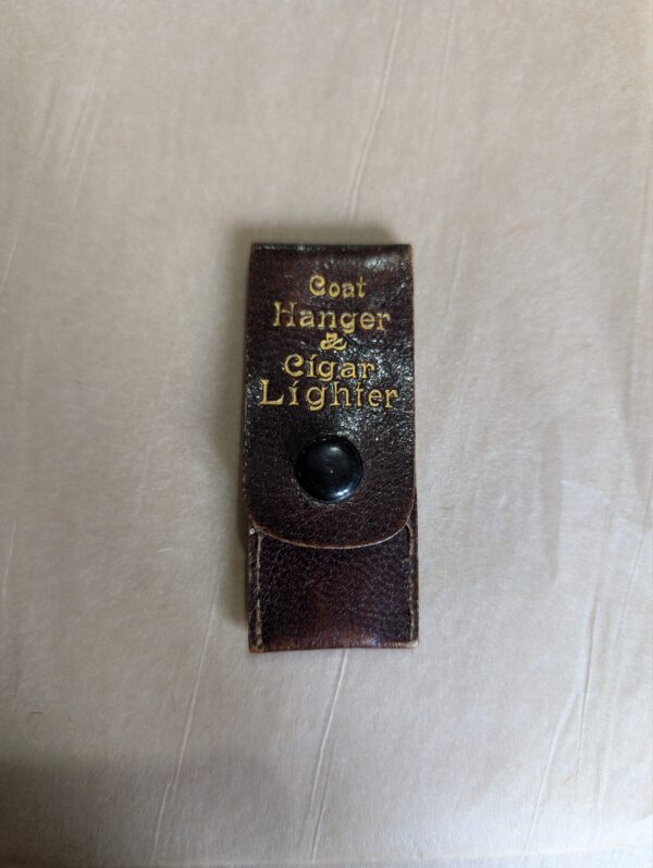 Vintage Leather "Coat Hanger & Cigar Lighter" Gag Gift Case - Match & Nail Inside - Image 4
