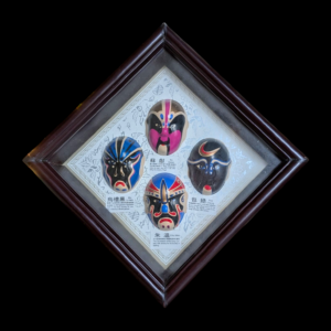 Framed Set of Miniature Chinese Opera Masks – Hand-Painted Cultural Display