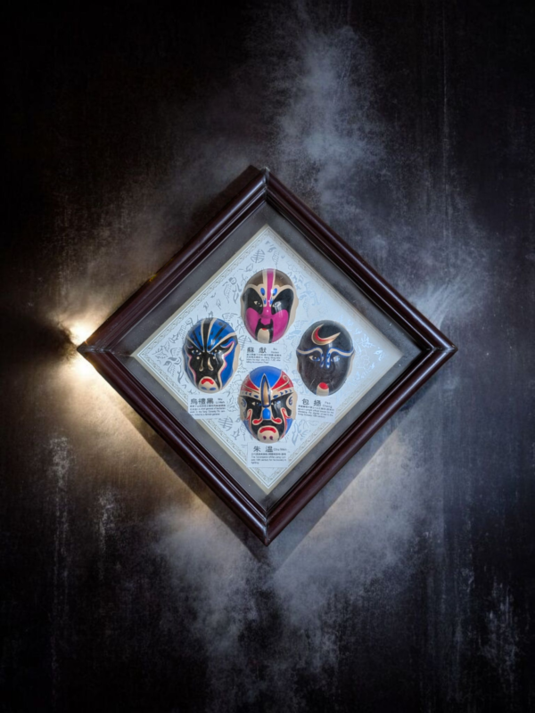 Framed Set of Miniature Chinese Opera Masks – Hand-Painted Cultural Display - Image 2