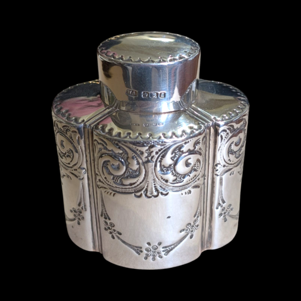 Miniature Sterling Silver Victorian Tea Caddy – Sheffield 1893 - Image 3