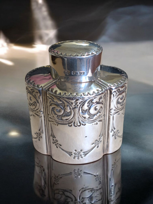 Miniature Sterling Silver Victorian Tea Caddy – Sheffield 1893 - Image 5