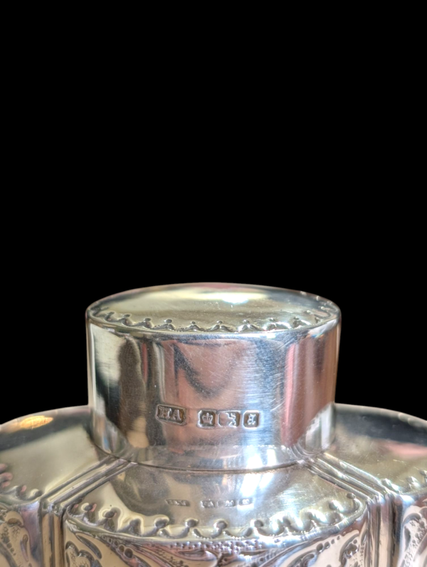 Miniature Sterling Silver Victorian Tea Caddy – Sheffield 1893 - Image 4