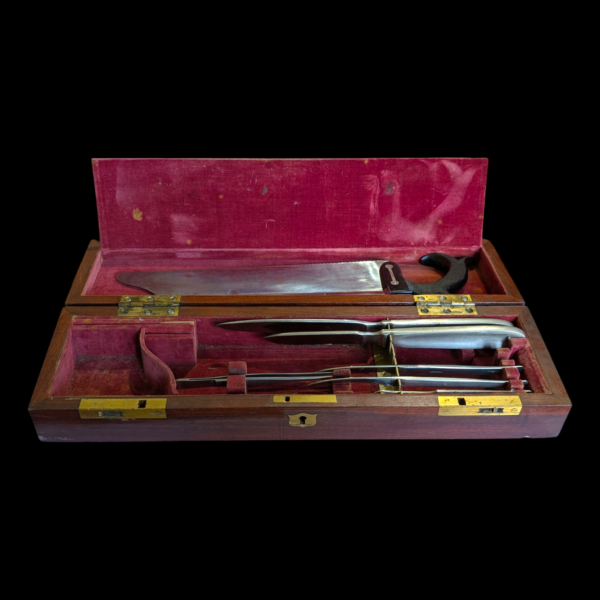 Victorian Military Surgeon’s Campaign Amputation Set with Original Fitted Mahogany Box