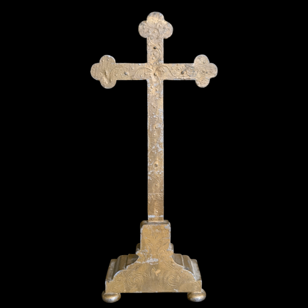 Antique Brass Crucifix - Image 2