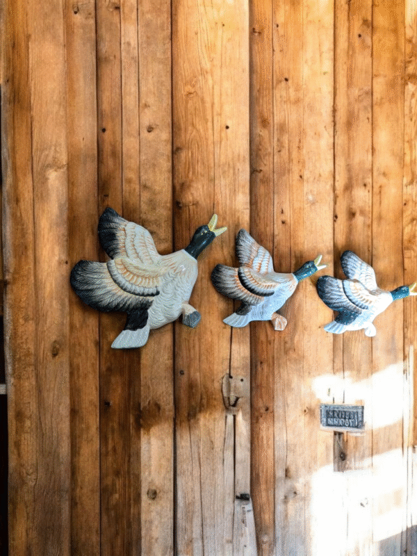 Set Of Three Flying Duck Wall Plaques - Image 2