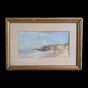 Original Watercolour by N. S. Boyce – The Trow Rocks, South Shields – Framed Coastal Scene Local Interest