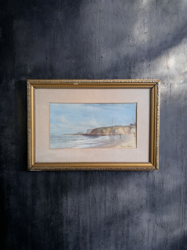 Original Watercolour by N. S. Boyce – The Trow Rocks, South Shields – Framed Coastal Scene Local Interest - Image 3