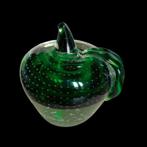 Large Green Italian Glass Apple Paperweight